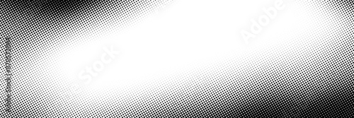 Halftone dots background with grunge grain noise texture. Vector abstract halftone pattern frame for comics background