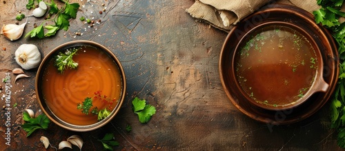Delicious broth with space for text in the image. image with copy space