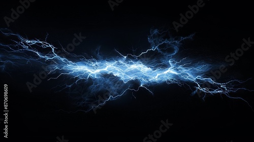 Lighting effect on a black background. Electric current effect on a black background