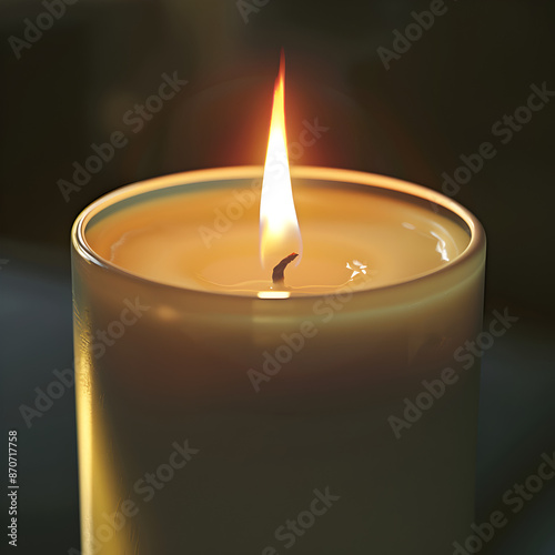 Flame from a large white candle