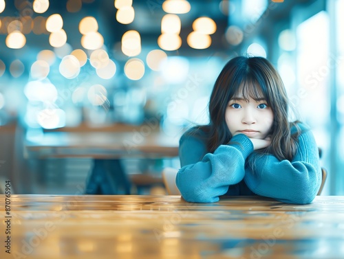 Genuine looks in a quiet cafe, capturing natural expressions in an unpretentious setting, close up, urban theme, realistic, double exposure, with a backdrop of cozy interiors