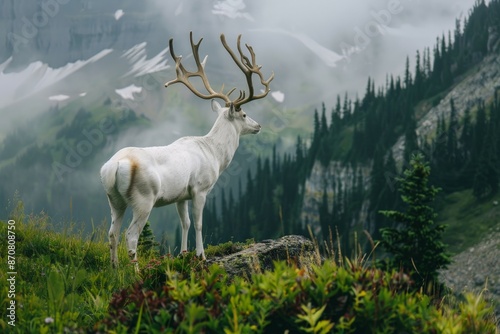 White Deer on Mountaintop