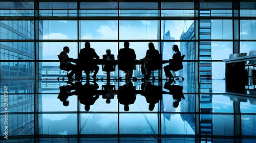 Corporate boardroom with executives having a strategic discussion., clean background, Photo stock style, clean background, no copyrighted logo, no letters