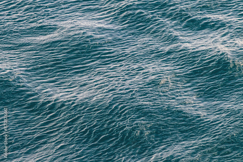 Rippled pattern of waves on ocean, Drake Passage, approaching Patagonia, South America. 