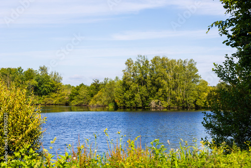 Étang au milieu du marais du Grand Hazé, espace naturel sensible classé Natura 2000 à Briouze