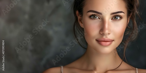 Portrait of a young woman with flawless skin aging gracefully. Concept Portrait Photography, Flawless Skin, Aging Gracefully, Youthful Look
