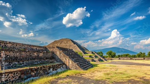 beautiful landscape of the pyramid of the sun Teotihuacán