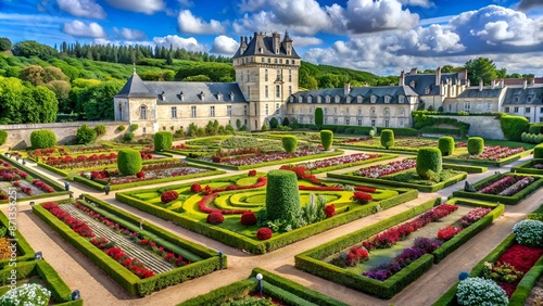 jardin français traditionnel, Villandry, France