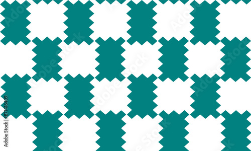 pattern green zigzag block abstract into grid fence with diamond repeat pattern, replete image, design for fabric printing, Blue pattern on a white background for printing and chessboard