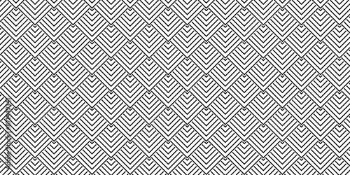 Overlapping Pattern Minimal diamond geometric digital wave backdrop abstract wave square background. black line seamless tile stripe overlap creative retro square pattern white background.