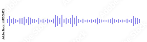 Record music player. Podcast soundwave line of voice. Mobile talk track. Message sound wave. Social network speech audio. Equalizer icon with spectrum noise. Vector illustration.