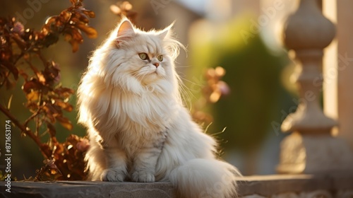 a Persian cat outdoor