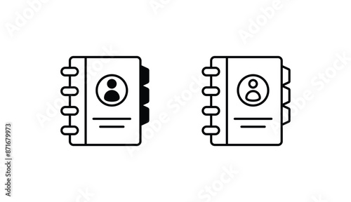 Contact Book icon design with white background stock illustration