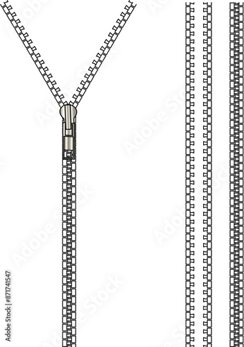 zipper flat sketch zipper Bruch