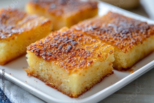 Guyanese cassava pone sweet dessert with coconut cassava spices