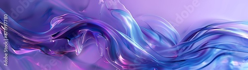 An abstract dual monitor background, fluid geometric shapes, 