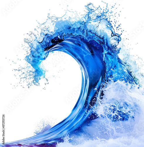 Large blue wave crashing, speed height size volume