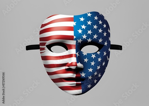A mask with an American flag isolated on a white background