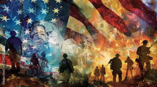 Patriot Day Tribute Banner: Honoring Bravery of Soldiers, Firefighters, and Police Officers