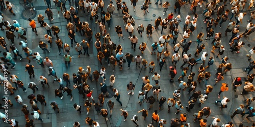 a large group or crowd of people from above