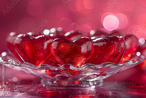 A plate of gelly hearts. Saint Valentine's Theme