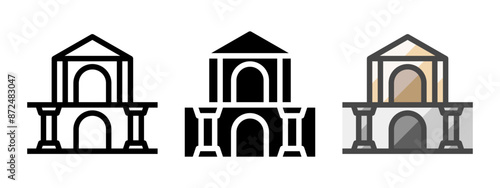 Multipurpose crypt vector icon in outline, glyph, filled outline style. Three icon style variants in one pack.