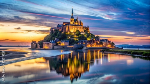 Mont Saint-Michel at twilight, Normandy, France