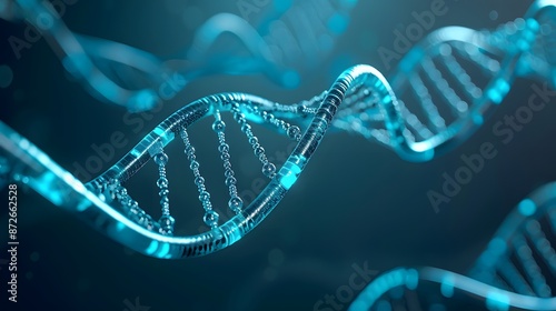 a green blue image of a dna string