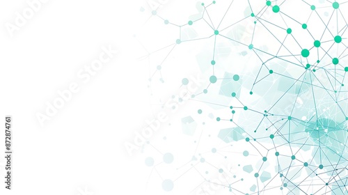 A sleek and colorful Plexus-style background with white and teal nodes for a tech template, simple and high-quality image