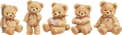 teddy bear watercolor clipart