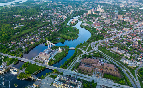 Aerial view of Gatineau and Ottawa