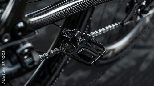The carbon fiber derailleur with its smooth and precise movement ensuring accurate and seamless shifting of gears while riding.