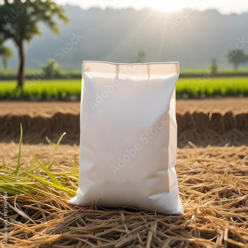 Fertilizer bag in the field mockup