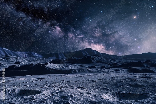 Lunar Scene with Milky Way at Night