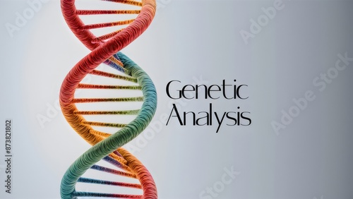 Sleek Genetic Analysis Design: Colorful DNA Helix on White