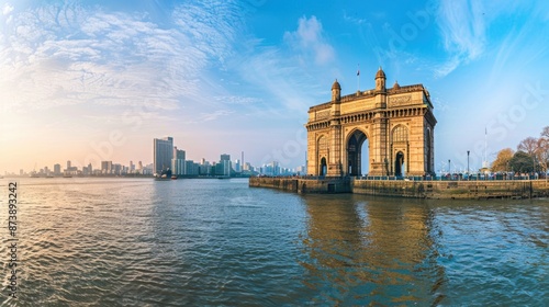 Bombay. Colonial Architecture of Ancient British Structure - Gateway of India in Mumbai, India