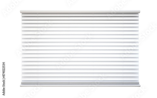 White window blinds isolated on transparent background