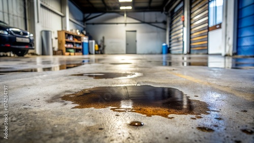 Oil stain in the garage floor 