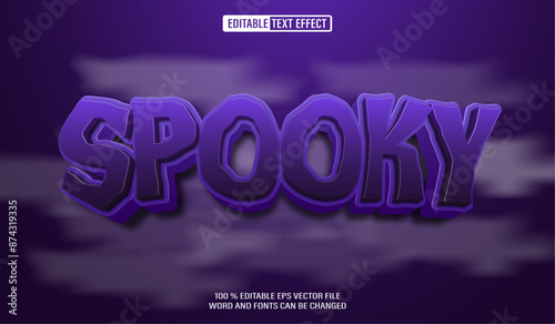 Editable 3d text style effect - Spooky Halloween text effect Template 