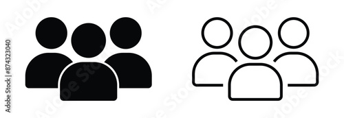 group icon. team of employees or person symbol. simple squad avatar for app, ui, website, design element. transparent png and vector illustration.