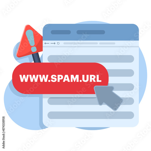 concept Concept do not click on spam URLs, suspicious and dangerous hyperlinks. modern graphic elements for landing page, blank state ui, infographics, icons. flat design vector illustration.