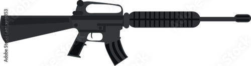 Assault rifle M-16 vector illustration. Guns drawin
