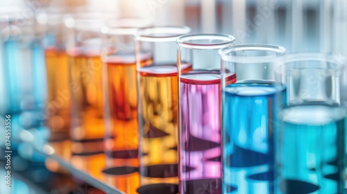 A chromatograph displaying the separation of chemical components in a complex mixture with copy space