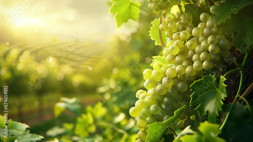 Vineyard Velvet: A Close-up of a Sauvignon Blanc Grape Bush