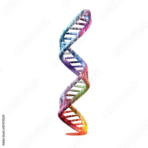 DNA helix, dna strand isolate on transparent png. 