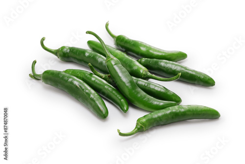 serrano peppers isolated on a white background