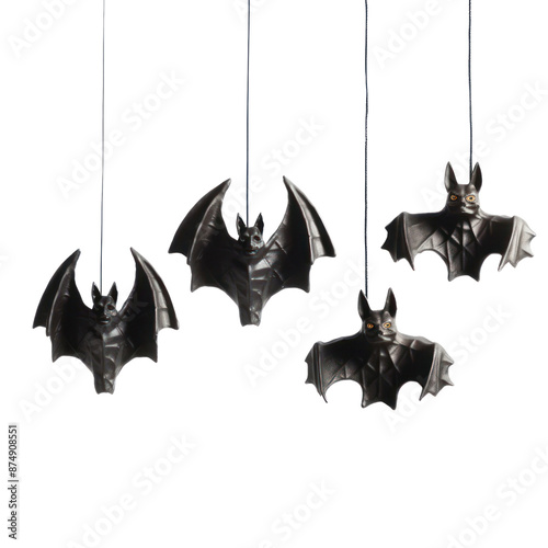 halloween bat and bats, Haloween decoration isolate on transparent png. 