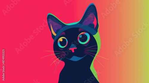 Stylish illustrative black cat