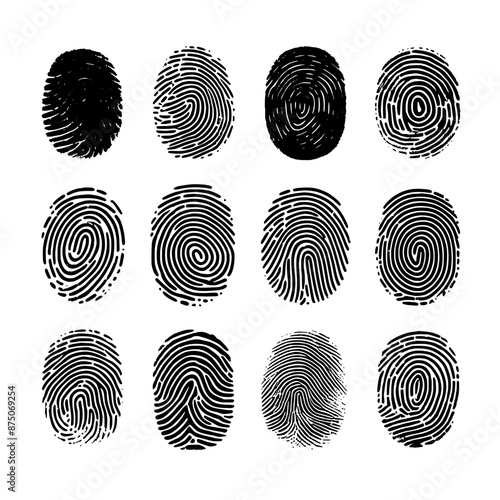 fingerprint set vector isolated