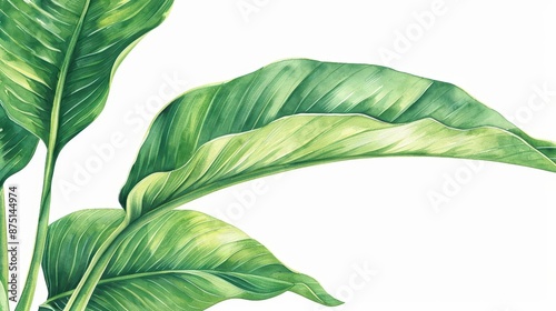 A vibrant watercolor illustration of a clivia leaf